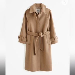 Abercrombie Wool-Blend Funnel Neck Coat